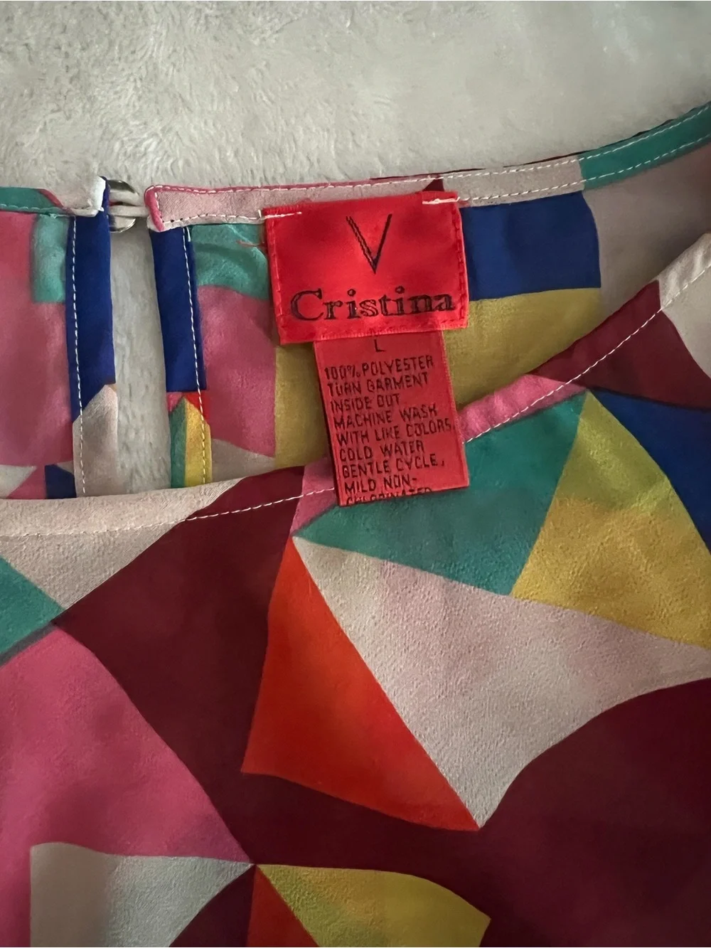 Cristina Multicolor Geometric Ruffle Top - Picture 2 of 5